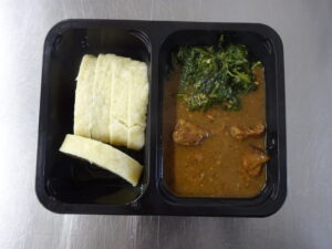 Hovězí na česneku, špenát